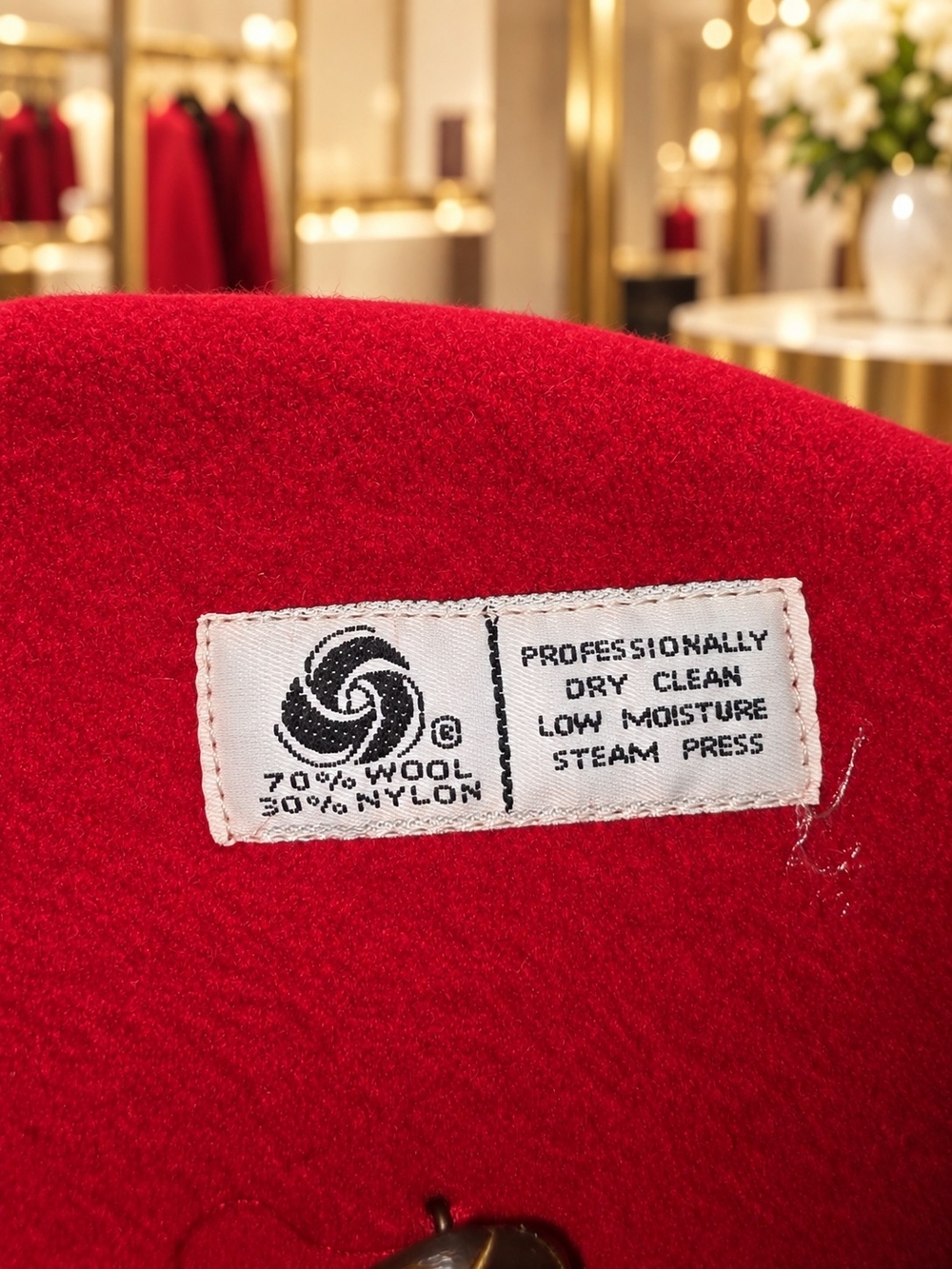 Vintage Botany 500 Red Wool Blend Double Breasted Pea Coat Made in USA - Picture 7 of 7
